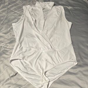 Body Central White Sleeveless Bodysuit BNWOT Size XL